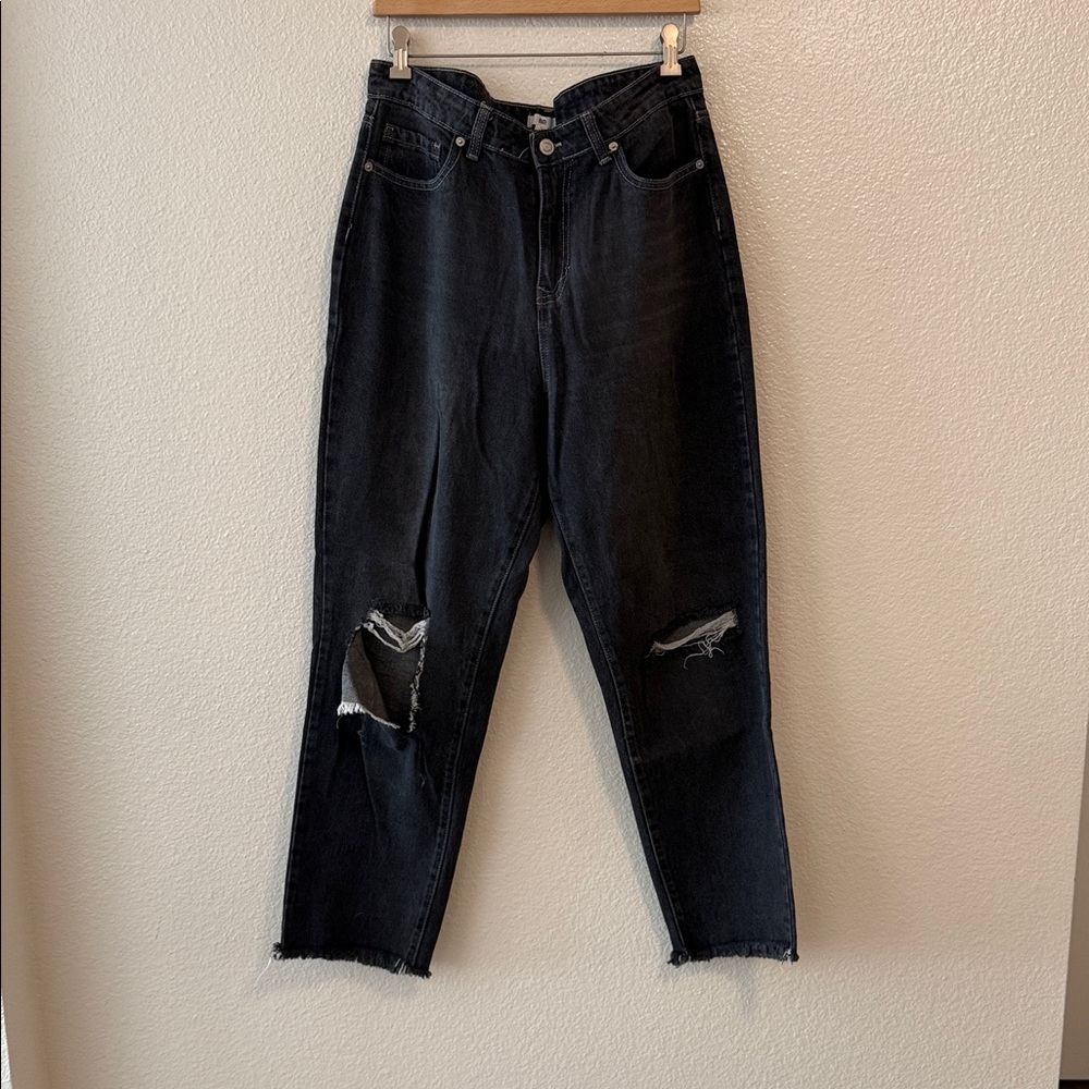BP Nordstrom Black Ultra Ripped Ankle Jeans size 32